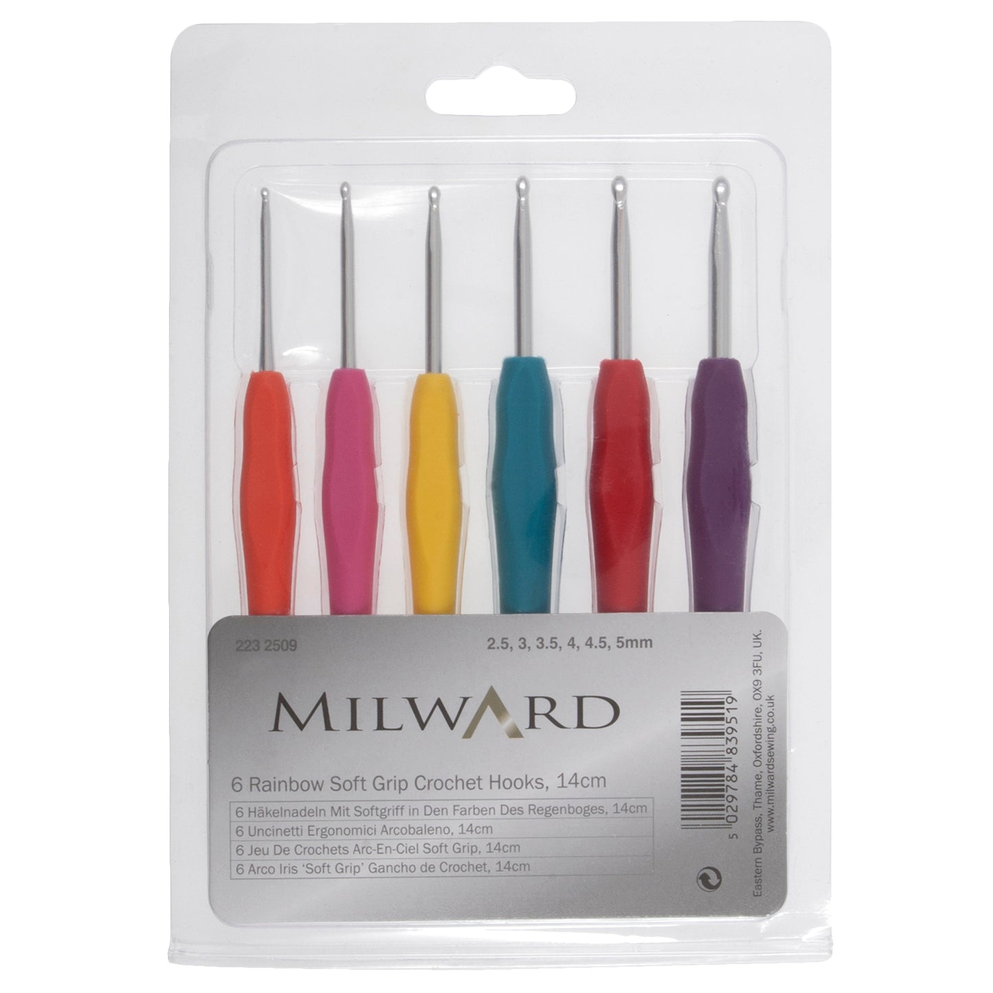 Milward Crochet Hook Set: Soft-Grip Rubber Handles: