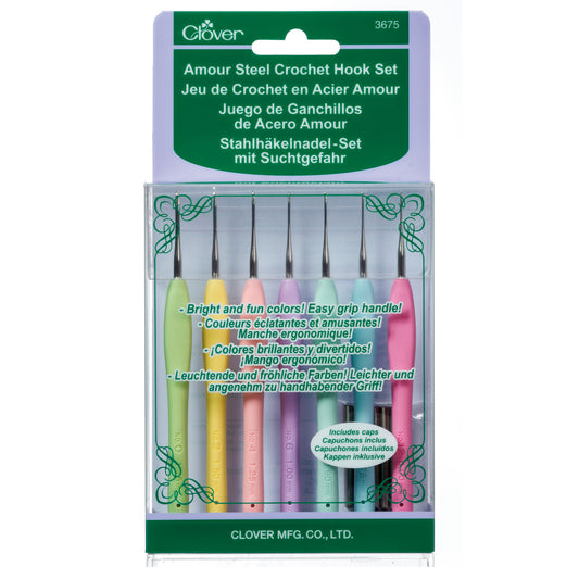 Clover Crochet Hook Set: Amour Steel