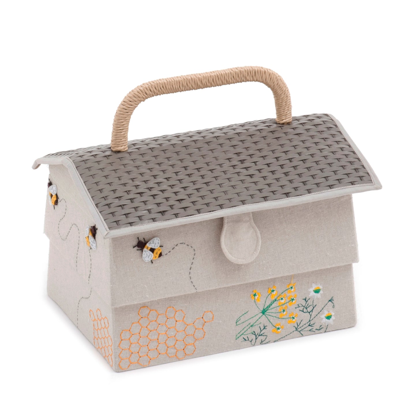 Sewing Box: Appliqué & Embroidered: Hive: Bee