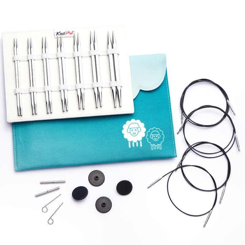 Knitpro Knitting Pins: Circular: Interchangeable: Nova Cubics: Deluxe Set