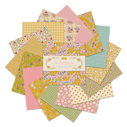 Fabric: CTilda Charm Pack: Permanent: Creating Memories: 12.5 x 12.5cm: Spring: 32 Pieces